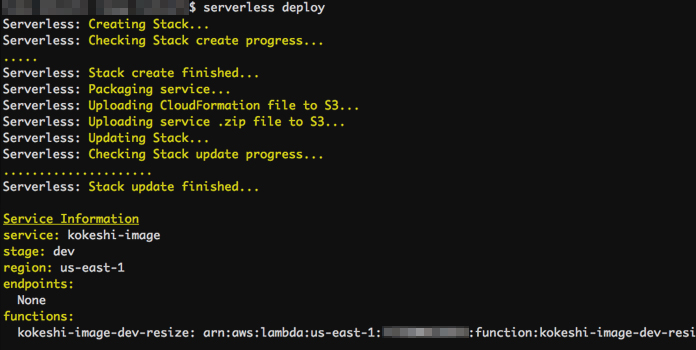 serverless deploy